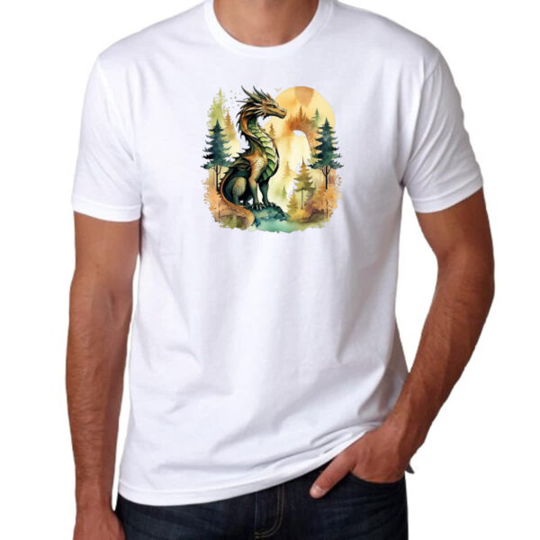 Camiseta Unissex Dragao Floresta Sunset - Imagem 3
