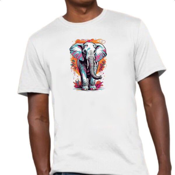 Camiseta Unissex Elefante arte psicodelica - Imagem 4