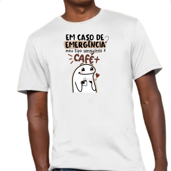 Camiseta Unissex Em caso de emergencia meu sangue e cafe - Imagem 4