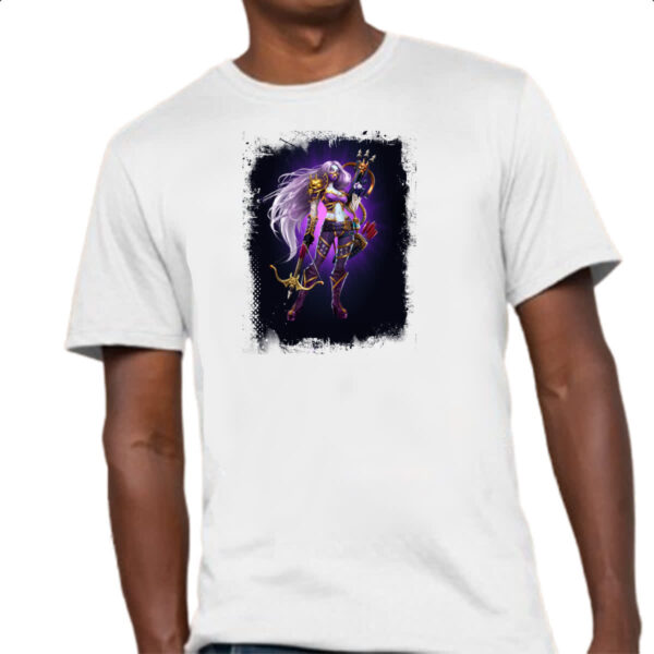 Camiseta Unissex Empires and Puzzles Heroi Domitia Traje 2 - Imagem 4