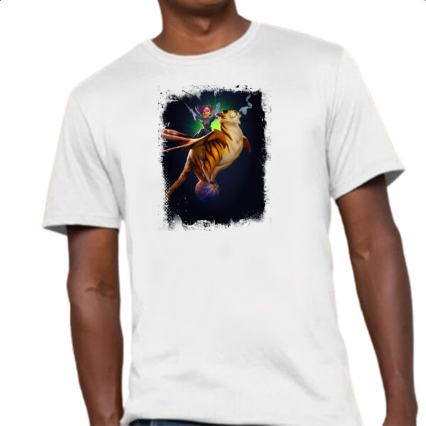 Camiseta Unissex Empires and Puzzles Heroi Eiora e Fluffy - Imagem 4