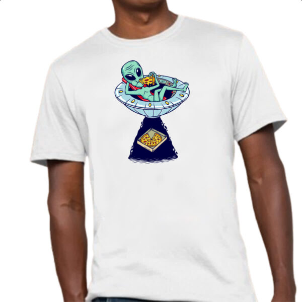 Camiseta Unissex ET roubando pizza - Imagem 4