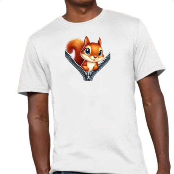 Camiseta Unissex Esquilo no ziper - Imagem 4