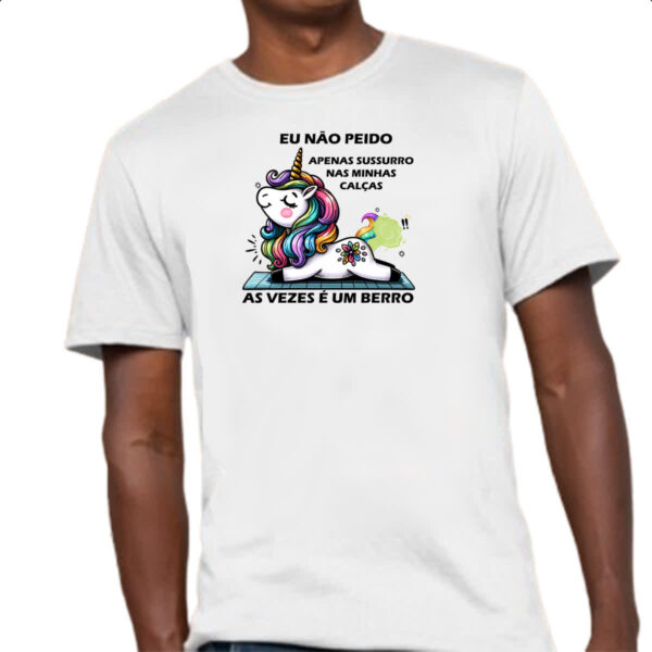 Camiseta Unissex Eu nao peido unicornio - Imagem 4