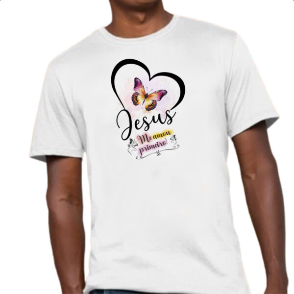 Camiseta Unissex Jesus me amou primeiro - Imagem 4