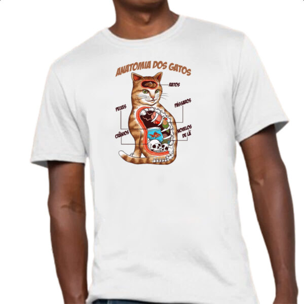 Camiseta Unissex Anatomia dos gatos - Imagem 4