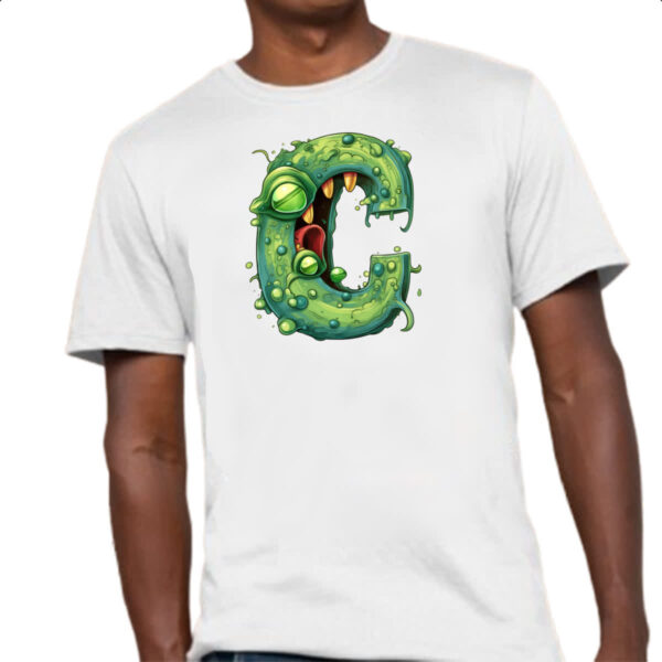 Camiseta Unissex Zumbi Alfabeto Letra C - Imagem 4