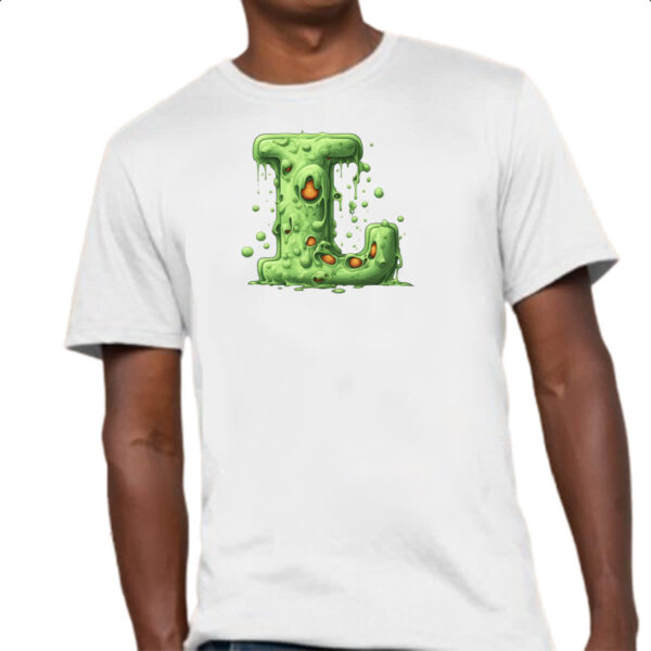 Camiseta Unissex Zumbi Alfabeto Letra L - Imagem 4