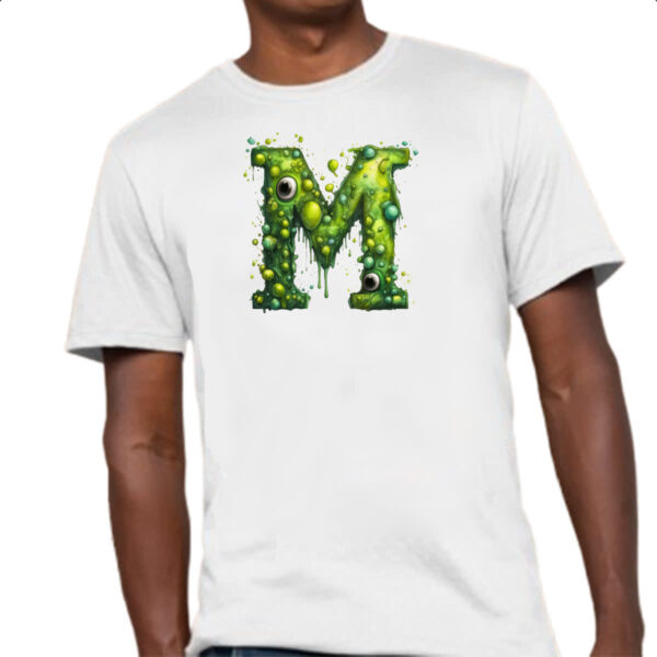 Camiseta Unissex Zumbi Alfabeto Letra M - Imagem 4