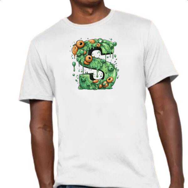 Camiseta Unissex Zumbi Alfabeto Letra S - Imagem 4