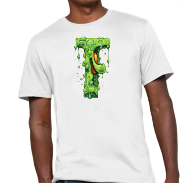 Camiseta Unissex Zumbi Alfabeto Letra T - Imagem 4