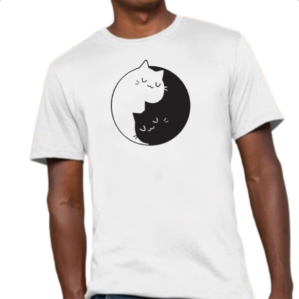Camiseta Unissex Gatinhos Yin Yang - Imagem 4