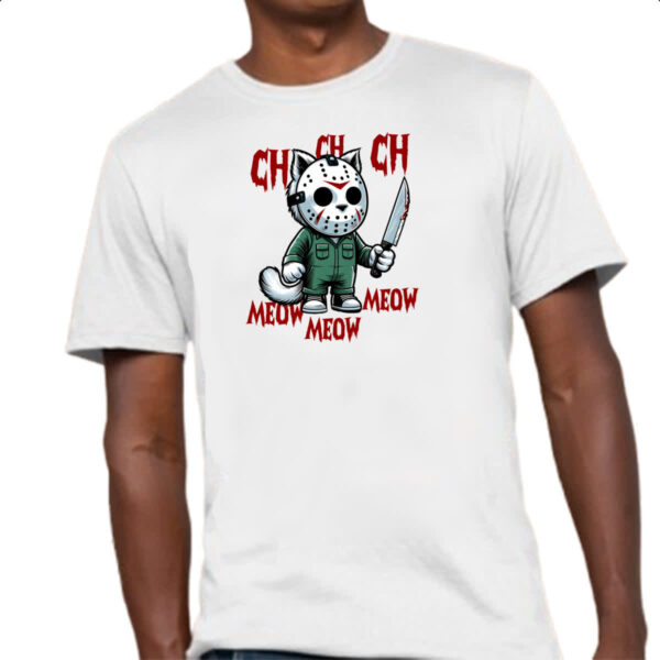 Camiseta Unissex Gato Halloween Sexta Feira 13 - Imagem 4
