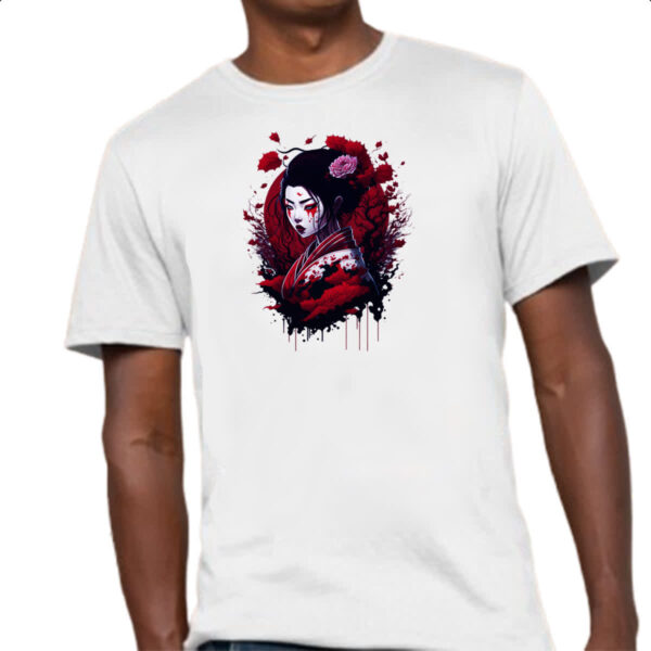 Camiseta Unissex Geisha dark magic splash - Imagem 4