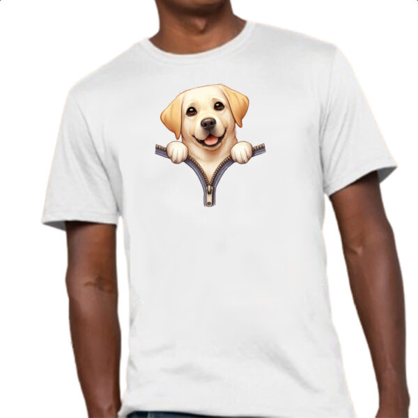 Camiseta Unissex Golden Retriever no Ziper - Imagem 4