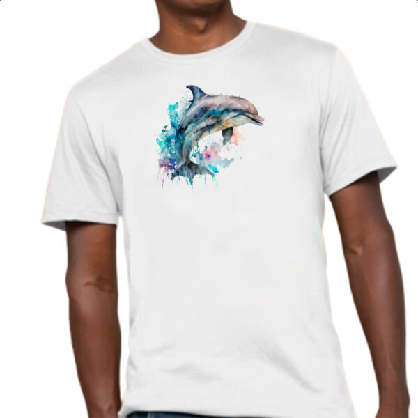 Camiseta Unissex Golphinho aquarela 01 - Imagem 4