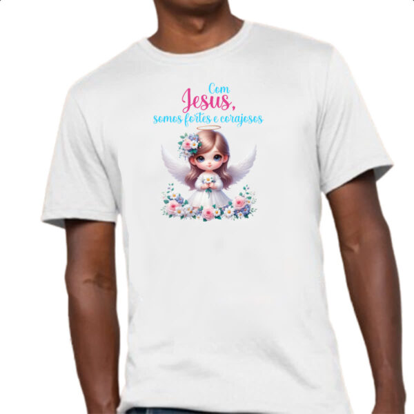Camiseta Unissex Anjo com Jesus - Imagem 4