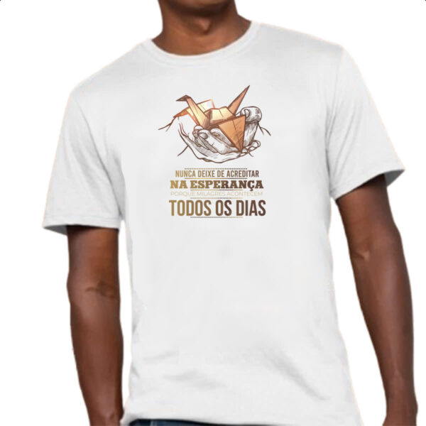 Camiseta Unissex Gospel nunca deixe de acreditar - Imagem 4