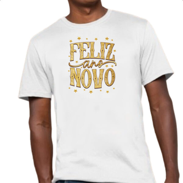 Camiseta Unissex Ano Novo Feliz Estrelas - Imagem 4