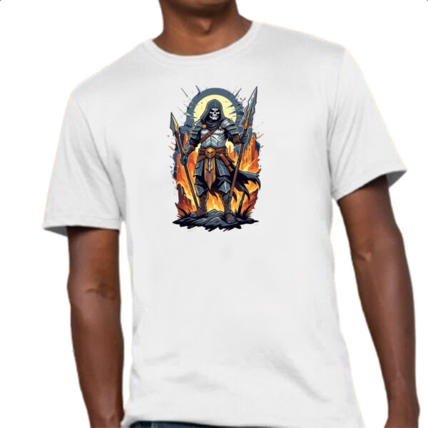 Camiseta Unissex Guerreiro Skull Medieval - Imagem 4