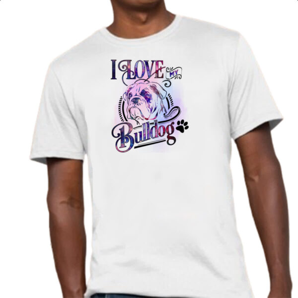 Camiseta Unissex I love my Bulldog - Imagem 4