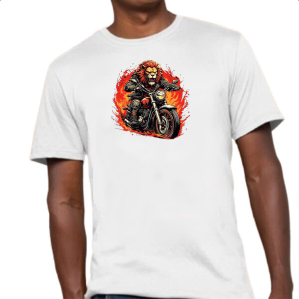 Camiseta Unissex Leao Motoqueiro Radical - Imagem 4