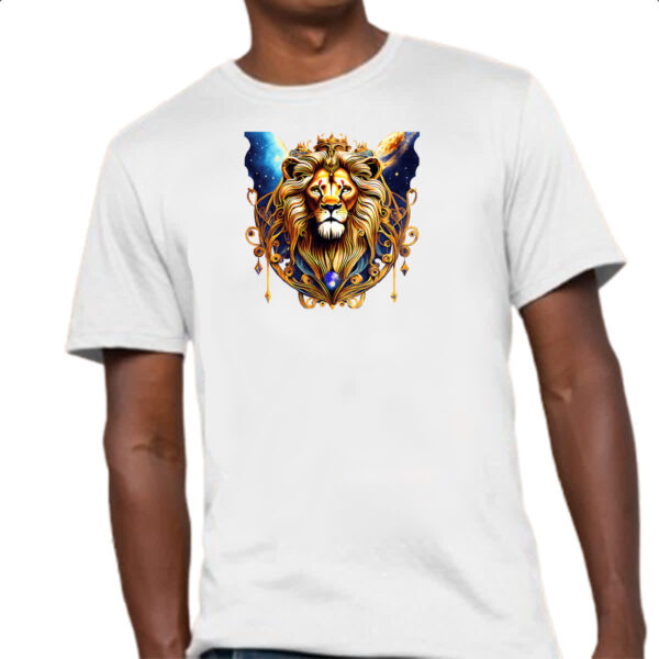 Camiseta Unissex Leao de juda coroado no universo - Imagem 4