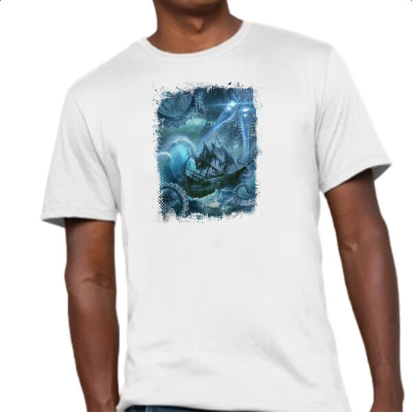 Camiseta Unissex Lendas do Mar Kraken 03 - Imagem 4