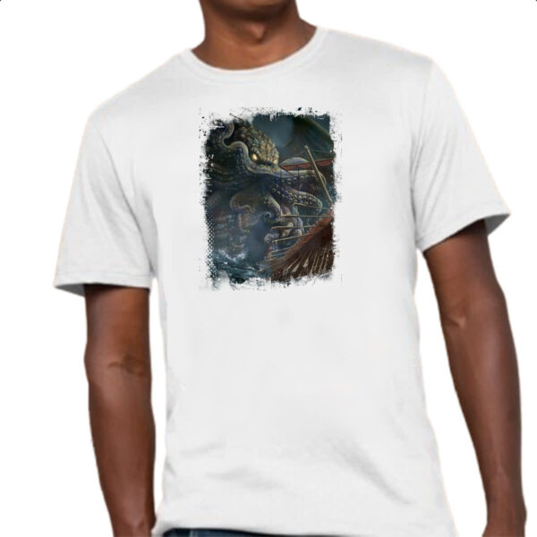 Camiseta Unissex Lendas do Mar Kraken 04 - Imagem 4