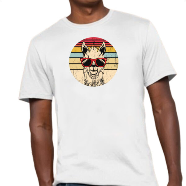 Camiseta Unissex Lhama ray ban sunset - Imagem 4