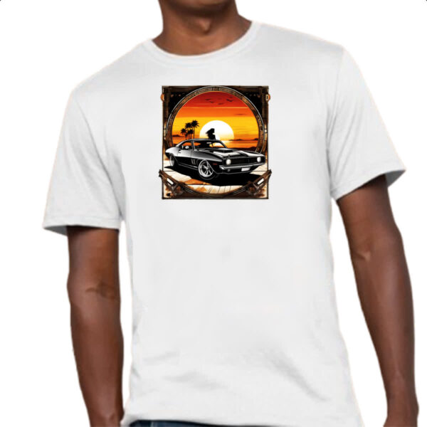 Camiseta Unissex Muscle Car Sunset Art - Imagem 4