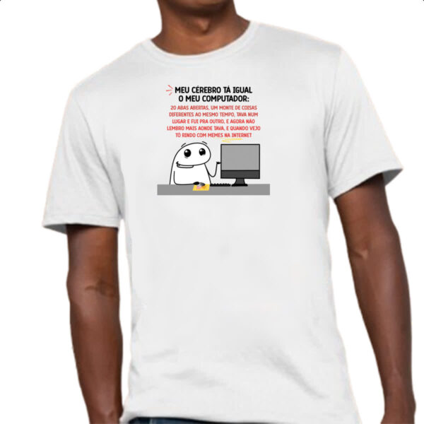 Camiseta Unissex Meu cerebro igual ao computador - Imagem 4