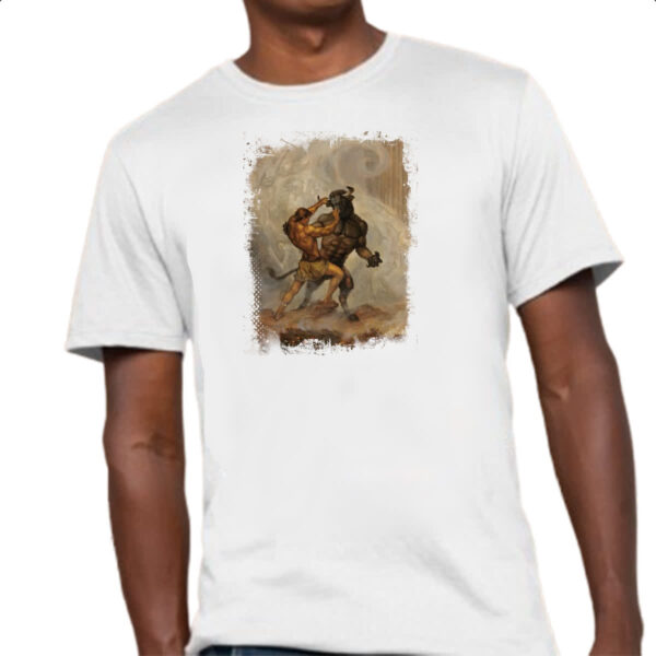 Camiseta Unissex Mitologia Teseu vs Minotauro 03 - Imagem 4