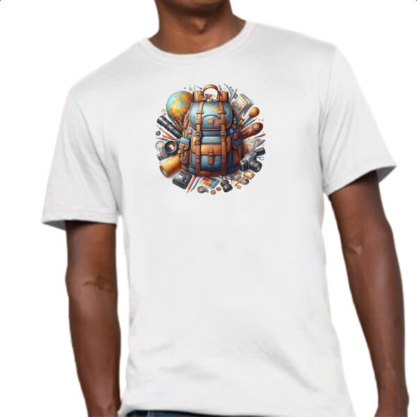 Camiseta Unissex Mochila viagem ao mundo - Imagem 4