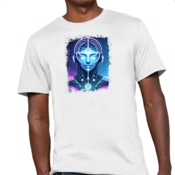 Camiseta Unissex Mulher Cerebro IA - Imagem 4