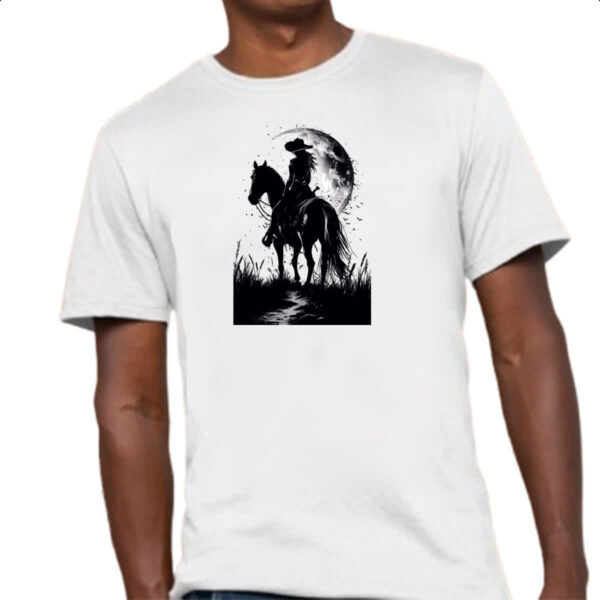 Camiseta Unissex Mulher cowgirl sunset PB - Imagem 4