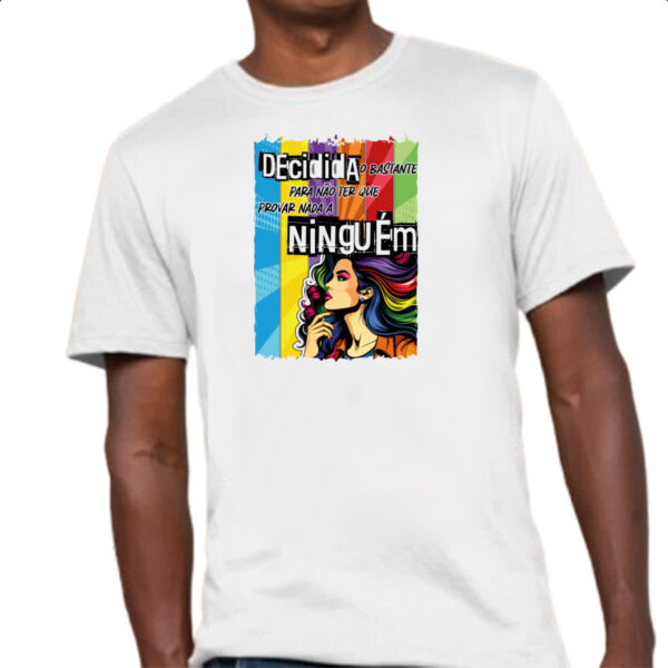 Camiseta Unissex Mulher decidida - Imagem 4