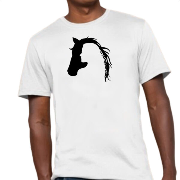 Camiseta Unissex Mulher e cavalo silhueta - Imagem 4