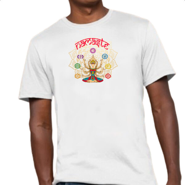 Camiseta Unissex Namaste Deusa Kali Chakras - Imagem 4