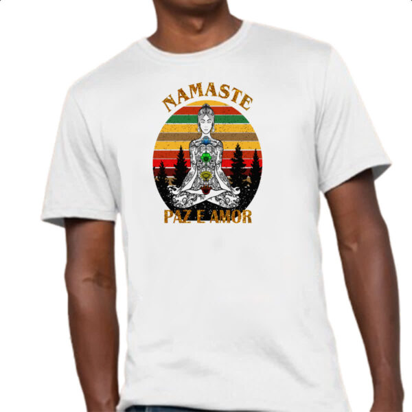 Camiseta Unissex Namaste Paz e Amor - Imagem 4
