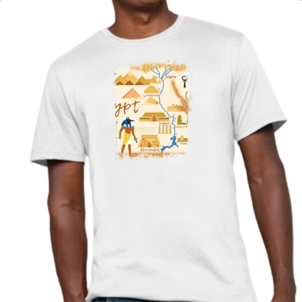 Camiseta Unissex Anubis Mapa do Egito - Imagem 4