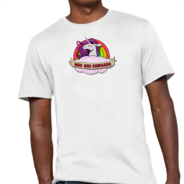 Camiseta Unissex Unicornio nao sou obrigada - Imagem 4