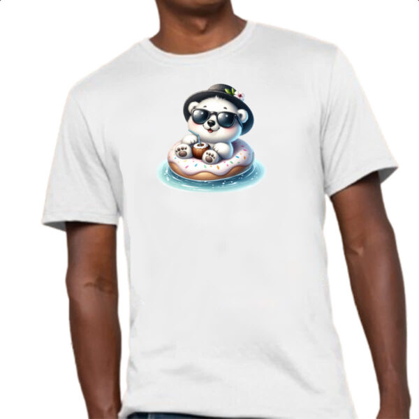 Camiseta Unissex Urso polar na boia - Imagem 4