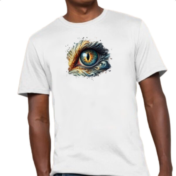 Camiseta Unissex Olho de dragao watercolor - Imagem 4