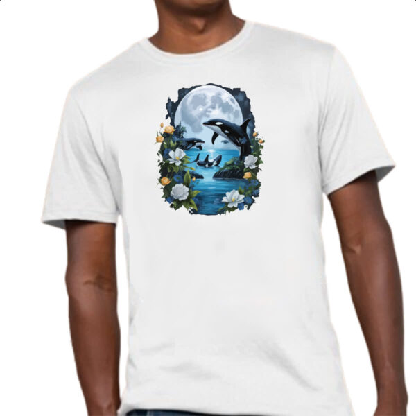 Camiseta Unissex Orca ao luar - Imagem 4