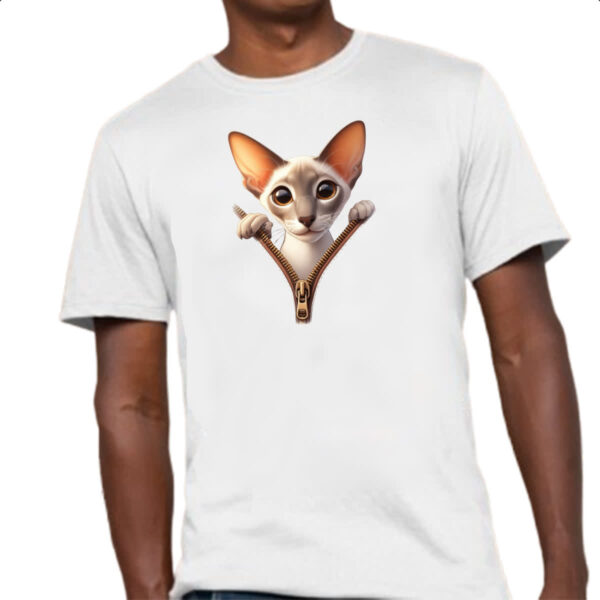 Camiseta Unissex Oriental Shorthair no ziper - Imagem 4
