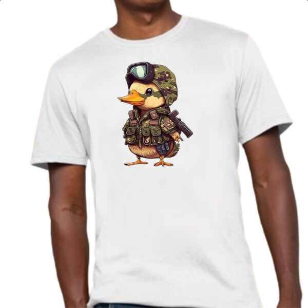 Camiseta Unissex Patinho militar - Imagem 4