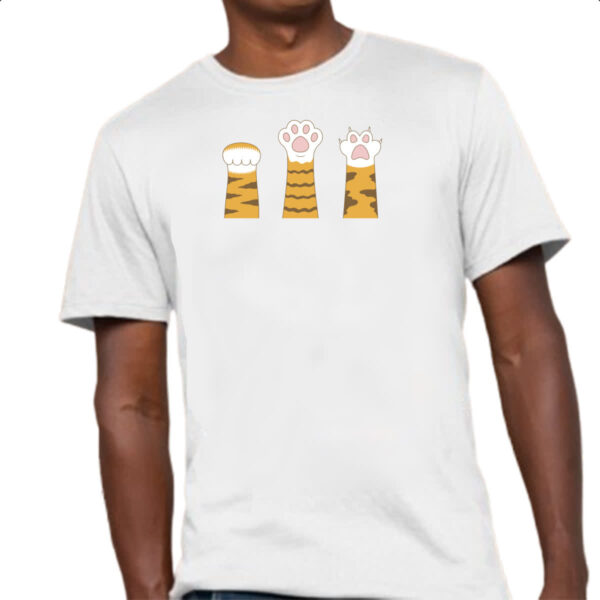 Camiseta Unissex Pedra Papel Tesoura Gato Laranja - Imagem 4