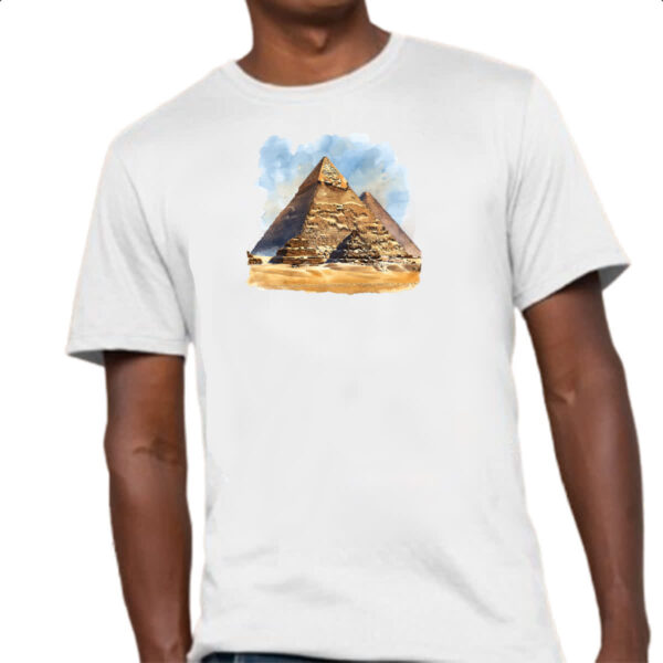 Camiseta Unissex Piramide de Queops watercolor - Imagem 4