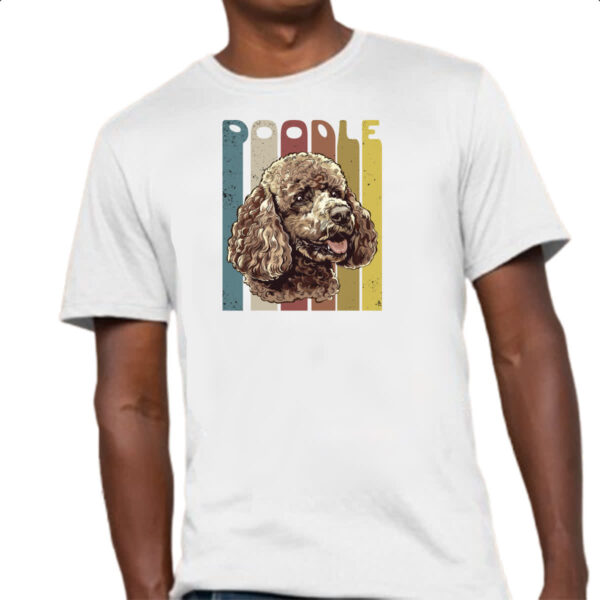 Camiseta Unissex Poodle retro vintage - Imagem 4